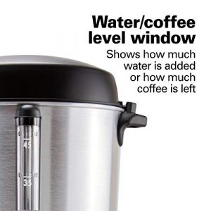Hamilton Beach 40521 Coffee Urn and Hot Beverage Dispenser, 45 Cup, Fast Brew, Silver