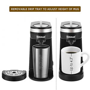 CHULUX Single Serve Coffee Maker Brewer for Single Cup Capsule with 12 Ounce Reservoir,Black