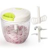 Manual Food Chopper Powerful Hand Held Chopper Mixer Processor to Chop Vegetables Fruits Nuts Onions Garlic Salad for Kitchen (3.5 cup) by Vinipiak
