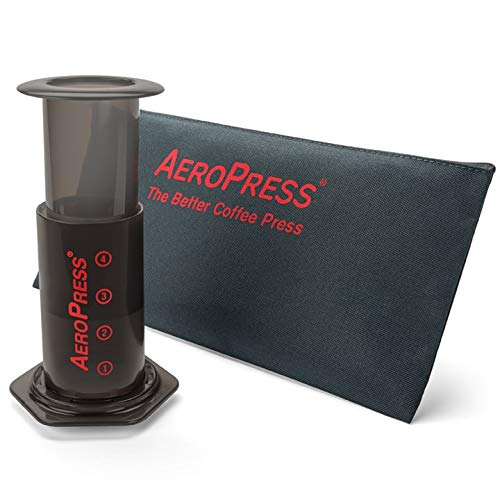 AeroPress Coffee and Espresso Maker with Tote Bag - Quickly Makes Delicious Coffee Without Bitterness - 1 to 3 Cups Per Press