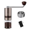Manual Coffee Grinder VEVOK CHEF Stainless Steel Burr Mill Coffee Grinder with Portable Bag Adjustable Setting Compact Gold Hand Coffee Grinder Ultra Fine for Espresso Capacity 20g,Camping, Travel