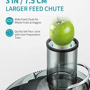 Ultrean Centrifugal Juicer, Juicer Machine with Extra-wide 3" Feed Chute, 2 Speed Juicer Extractor for Fruits & Vegetables, Citrus Juicer Easy to Clean, Electric Juicer with Big Mouth BPA Free, 800W