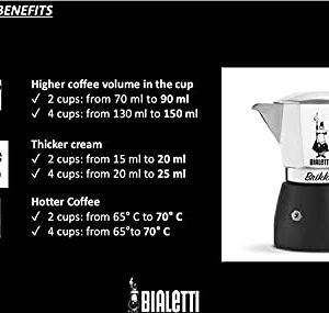 Bialetti Brikka Aluminium Stovetop Coffee Maker 4 Cup (180ml): Italian Made (New Brikka 2020) ; Moka Pot, The only Coffee Maker Capable of producing The Cream of The Espresso 4 Cups (Red-limited edition)