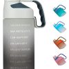 EAILGORL Water Bottles with Motivational Time Marker & Straw Leakproof BPA Free Reusble Flip Top Water Bottle for Sports and Fitness Enthusiasts (A3-White/Gray Gradient)
