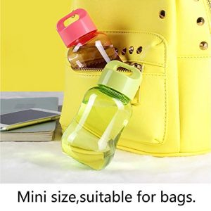 UPSTYLE 4-Piece 6oz Small Water Bottle with Cap Mini Reusable Plastic Cute Wide Mouth Mugs Juice/Milk/Coffee/Tea Cup for Travel Sport in Bulk for Snacks Lunch Box Containers (set of 4)