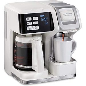 Hamilton Beach 49947 FlexBrew 2 Way Coffee Maker: Single-Serve or 12 Cup Pot, White Bundle with Victor Allen Colombian Single Serve Brew Cups of Coffee - Includes 3 K-Cups