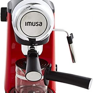 IMUSA USA 4 Cup Epic Electric Espresso/Cappuccino Maker, Red 800 Watts