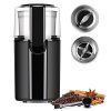 VBG Electric Spice and Coffee Grinder, Coffee Bean Grinders for Seeds, Herbs, Nuts, Grains Dry and Wet Grinder with 2 Stainless Steel Blades Removable Bowls, Black