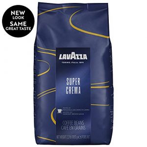 Lavazza Super Crema Whole Bean Coffee Blend, Medium Espresso Roast, 2.2LB (Pack of 1) Authentic Italian,Produced in a nut-free facility center, Mild and creamy with notes of hazelnuts and brown sugar