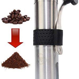 Manual Coffee Grinder by Janda Products - Conical Stainless - Steel Design and Ceramic Burr Grinder - Portable, Compact and Reusable for Camping - Hand operated for coffee, tea, herbs and spices