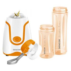 Sencor SBL2203OR 300W Smoothie Blender with 2 Impact Resistant BPA Free Bottles, Orange