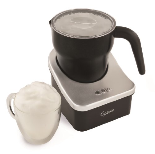 Capresso Froth Pro Milk Frother for Cappuccino, Espresso, Latte and Hot Chocolate, 7" x 5" x 6", Black/Matte Silver