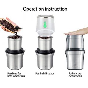 DR MILLS DM-7412M Electric Dried Spice and Coffee Grinder, Grinder and chopper,detachable cup, diswash free, Blade & cup made with SUS304 stianlees steel