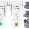 Replacement 32 Oz Cup with Flip Top To Go Lid and Extractor Blade Compatible with Nutribullet 32 oz Large Blender Cups (2 Pack)