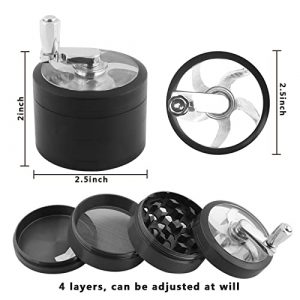 Crank Hand Spice Grinder 2.5 inch Blcak for Spice and Herb Grinding