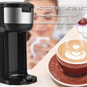 Single Serve Coffee Maker Brewer for K-Cup Pod & Ground Coffee, Single Cup Thermal Drip Instant Coffee Machine with Self Cleaning Function, Brew Strength Control