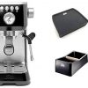 Solis Barista Perfetta Compact Programmable Espresso Machine Bundle w/ Tamping Mat & Knockbox, Black