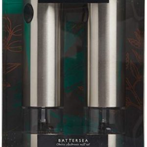 Cole & Mason Electric Salt and Pepper Grinder Set, Battery Operated Mill, Stainless Steel, 8"
