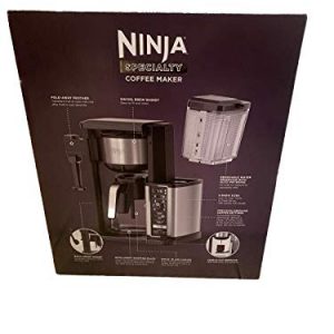 Ninja Specialty Coffee Maker CM400, Removable Water Reservoir, Glass Carafe, Single-Cup Brewing Fold Away Cup Platform