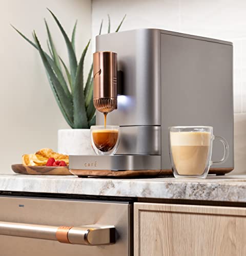 Café Affetto Automatic Espresso Machine | Brew in 90 Seconds | 20 Bar Pump Pressure for Balanced Extraction | Five Adjustable Grind Size Levels | WiFi Connected for Drink Customization | Steel Silver