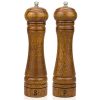 XQXQ Wood Salt and Pepper Mill Set, Pepper Grinders, Salt Shakers with Adjustable Ceramic Rotor- 8 inches -Pack of 2