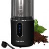 Cordless Coffee Grinder Electric, DmofwHi USB Rechargeable Spice Grinder Electric with 304 Stainless Steel Blade and Removable Bowl, Coffee Bean Grinder for Spices and Seeds-Black