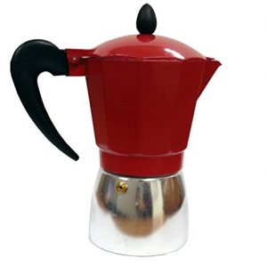 IMUSA USA Red Aluminum Stovetop 6-cup Classic Italian and Cuban Espresso Maker (B120-43T)