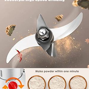 CGOLDENWALL 300g Electric Grain Mill Grinder Safety Upgraded Spice Grinder Pulverizer Stainless Steel Powder Machine for Dry Spices Herbs Grains Coffee Seeds Rice Corn Pepper 110V