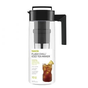 Takeya Iced Tea Maker with Patented Flash Chill Technology Made in USA, 2 Quart, Black