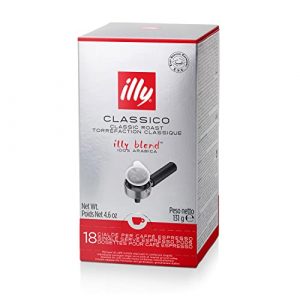 Illy lassico E.S.E. Pods , Medium Roast, Classic Roast with Notes of Chocolate & Caramel, 100% Arabica Coffee, All-Natural, No Preservatives, 18 Count