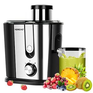 Juicer Machines, HERRCHEF 600W Juice Extractor with 3'' Wide Mouth, 2 Speed Stainless Steel Compact Centrifugal Juicer for Vegetable and Fruit Easy to Clean, with Anti-drip, BPA-Free
