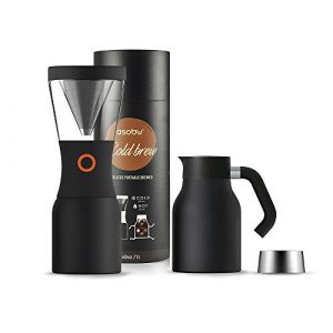 Asobu Coldbrew Portable Cold Brew Coffee Maker With a Vacuum Insulated Stainless Steel 18/8 Carafe with Pouring Handle (Black)