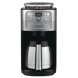 Cuisinart Automatic Coffeemaker Burr Grind and Brew 12 Cup Charcoal Water Filter 5 Oz, Brushed Stainless Steel