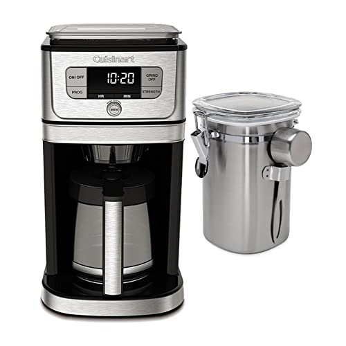 Cuisinart Fully Automatic Burr Grind and Brew Coffeemaker (12 Cup) with Coffee Canister Bundle (2 Items)