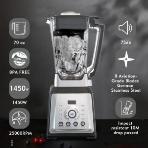 Professional Blender, Countertop Blender with 8 Adjustable Speeds, Large Capacity 70oz Tritan Pitcher, 1450W Base and Precise Crushing Function, Used for Crushed Ice, Frozen Drinks and Smoothies