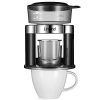 Linkind Automatic Pour Over Coffee Maker, 120ml One Cup Battery-Driven Brewer with Reusable Stainless Steel Filter, Simulate Handcraft, Compact in Size, Portable for Indoor and Outdoor Use, Black