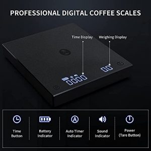 TIMEMORE Coffee Scale, Espresso Scale ,Weigh Digital Coffee Scale with Timer,2000 Grams TES006 (Black Plus)