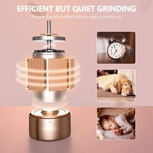 Coffee Grinder Electric, Quiet & Efficient Spice Grinder with One Touch Control, 50g Coffee Bean Grinder with 200W Powerful Motor for Beans, Seeds, Spices, Stainless Steel Bowl and Blades,Pink