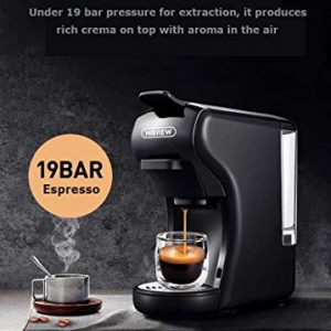 HiBREW 4-in-1 Multi-Function Espresso Dolce Gusto Machine Compatible with Nespresso Capsule, Dolce Gusto Capsule and Ground Coffee, Italian 19 Bar High Pressure Pump, 1450W (Black)