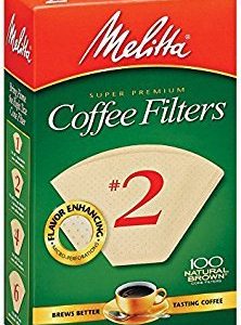 Melitta Pour Over Coffee Cone Brewer & #2 Filter Natural Brown Combo Set, Black