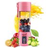 TastLi Portable Blender, Personal Mini Bottle Travel Electric Smoothie Blender Maker Fruit Juicer Cup, with 13oz Bottles, 6 Blades and USB Rechargeable Batteries for juice shakes and smoothies (Pink)