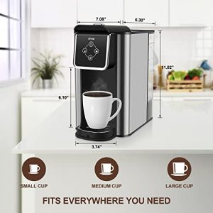 Single Serve Coffee Maker, Personal Coffee Brewer Machine 3 in 1 for Capsule pod, Loose Leaf Tea & Ground Coffee, 50oz Water Tank, For Home&Office
