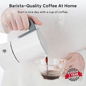 SEVEN&ME Espresso Coffee Machines with Milk Frother Coffee Maker with One-Click Operation, Cappuccino Machine and Latte Machine 60ml Single Serve Barista-Quality Expresso Coffee Machines at Home