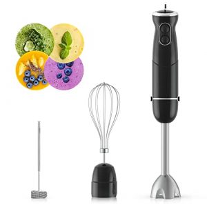 Immersion Blender Handheld, 500W 6-Speed Handheld Blender Stick, 3 in 1 Multi-Function Hand Blender with Milk Frother Accessories for Cooking Bake