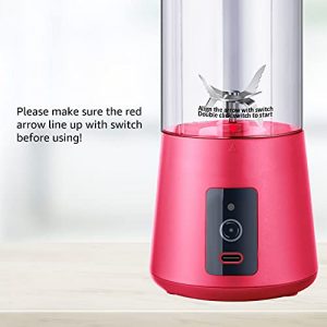 WATSMAR Portable Blender, Rechargeable Personal Blender for Shakes & Smoothies, Small Mini Fruit Juicer Mixer with 4000mAh Battery, 6 3D Blades & 380ML(Rose)
