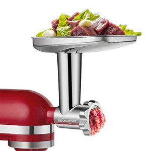 Stainless Steel Food Grinder Attachment Accessories for KitchenAid Stand Mixers Including Sausage Stuffer, Stainless Steel,Dishwasher Safe