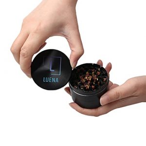 LUENA Spice Grinder 2.5 Inches -Perfect for Dry Herb and Spices - 4 Layer - Mini Grinder - Black