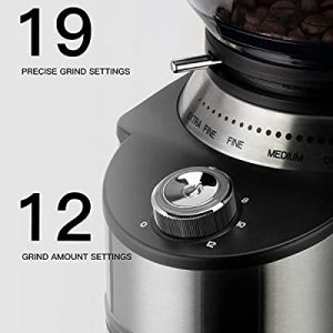 Conical Burr Coffee Grinder, Electric Adjustable Burr Mill with 19 Precise Grind Settings, Electric Coffee Grinder for Drip, Percolator, French Press, American and Turkish Coffee Makers