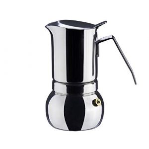 Début Stainless Steel Italian Espresso Coffee Maker Stovetop Moka Pot Greca Coffee Maker Latte Cappuccino Percolator, 4 Espresso Cup - 6.7 Oz