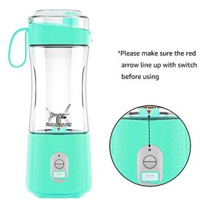 WATSMAR Portable Blender, Personal Size Blender for Smoothies, Juice and Shakes, Mini Blender with Powerful Motor 4000mAh Rechargeable Battery, Six Blades, for Home, Travel, Office (Nile blue)